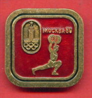 F201 / SPORT - Weightlifting - Gewichtheben -Halterophilie - 1980 Summer XXII Olympics Games Moscow - Russia - Badge Pin - Gewichtheffen