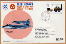 Enveloppe Cover Brief Blue Herons Royal Naval Ar Station Yeovilton Plane Airplane Aviation - Covers & Documents