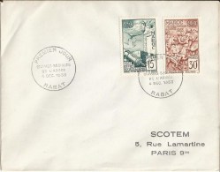 Maroc Lettre 1er Jour  Du 04 Décembre 1953 De Rabat Maroc - Storia Postale