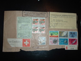 DEVANT DE COLIS RECOMMANDE POUT FRANCE TP TARIF 4,30F OBL.MEC. 3-4-74 BASEL 18 + ETIQUETTE VERTE DOUANE - Storia Postale