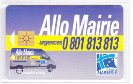 Télécarte 5 Unités - DS 12  Allo Mairie Marseille Neuve - 5 Einheiten