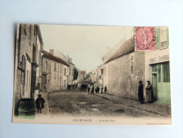 Carte Postale Ancienne : CHAMPAGNE : Grande Rue , Pinte Charbon, Animé - Champagne Sur Oise
