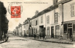 CPA 77 VILLIERS ST GEORGES ROUTE DE PROVINS ET PLACE DU MARCHE - Villiers Saint Georges