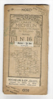Carte Géographique Routière  " CARTE  MICHELIN "  N° 16   ( TROYES ) , édition 1912  ( Pub Automobile RENAULT ) - Carte Stradali