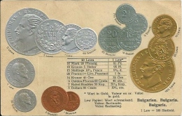 Postcard (Coins) - Bulgaria Lev - Monnaies (représentations)