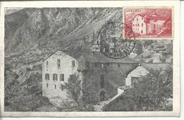 Y&T 104/dallay 106 S.s/cp Concordante Maison Des Vallées Oblitération Andorre-la-vieille 1945 - Brieven En Documenten