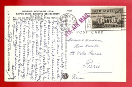 N°Y&TPA36  NEW YORK Vers FRANCE Le  12 MAI 1956  (2scans) - 2c. 1941-1960 Storia Postale