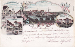 Fenetrange, Finstingen, Gruss Aus 1897, Quatre Vues, Circulee - Fénétrange