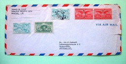 USA 1949 Cover Albany To Switzerland - Annapolis Harbour - Ships - Air Mail Wings - First Elected Gobernor Of Puerto ... - Cartas & Documentos