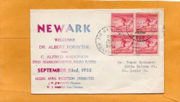 First Transantlanic Negro Flyers Dr Albert Forsythe And C Alfred Anderson 1934 Air Mail Cover - 1c. 1918-1940 Lettres