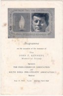 Stamp Issue Programme Of John Kennedy By Indo American Association And SIPA, 1964, Famous People - Kennedy (John F.)