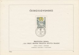 Czechoslovakia / First Day Sheet (1962/09) Praha 1 (b): 1200 Years The Discovery Of The Healing Springs Teplice - Termalismo