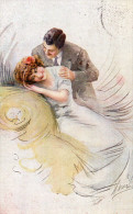 Illustrée Italienne Signée  GUERZONI : Couple Au Drapé Blanc - Guerinoni