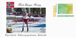 Spain 2014 - XXII Olimpics Winter Games Sochi 2014 Gold Medals Special Prepaid Cover - Marit Bjørgen - Winter 2014: Sochi