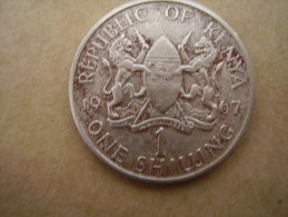 KENYA 1967  ONE SHILLING  KENYATTA Copper-Nickel  USED COIN In GOOD CONDITION. - Kenia