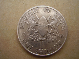 KENYA 1966  ONE SHILLING  KENYATTA Copper-Nickel  USED COIN In GOOD CONDITION. - Kenya