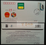 WJ2013-09 CHINA-TONGA Diplomatic COMM.COVER - Briefe U. Dokumente