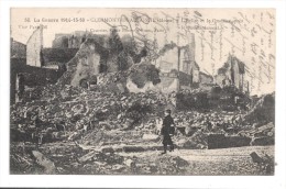 CP, MILITARIA, La Guerre 1914-15-16, CLERMONT-EN-ARGONNE, L'Eglise Et Le Quartier Après Le Bombardement, Ecrite En 1916 - Weltkrieg 1914-18