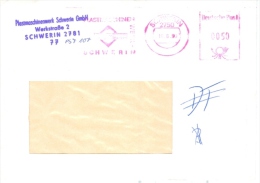 DDR Schwerin AFS 08-1990 Plastmaschinenwerke Plastmaschinenwerk GmbH (= Deutsche Einheit = VEB-Übergang Zur GmbH) - Franking Machines (EMA)