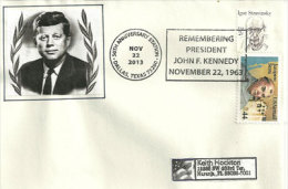 50 Ans De La Disparition De John Kennedy A Dallas. Enveloppe Souvenir De Dallas. Texas. - Kennedy (John F.)