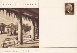 Czechoslovakia Postal Stationery Ganzsache Entier 1.20 (Kc) Präsident Benes Frantiskovy Lazne No. 7 Unused - Cartoline Postali