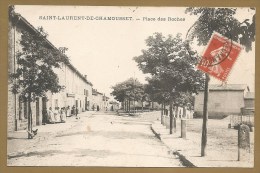 St LAURENT DE CHAMOUSSET. - Place Des Roches - Voyagée 1914 - Saint-Laurent-de-Chamousset