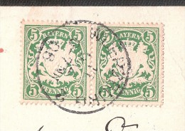 Würzburg  2x Bayern Grun Green BRIEFMARKEN Stamps On AK Würzburg Königl Residenz Mit ARKEDEN  POSTAL HISTORY POSTMARK - Lettres & Documents