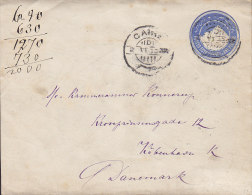 Egypt Egypte Postal Stationery Ganzsache Entier 1 Piastre Sphinx Cover Lettre 1893 KØBENHAVN K. Denmark (2 Scans) - 1866-1914 Ägypten Khediva