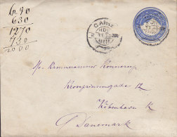Egypt Egypte Postal Stationery Ganzsache Entier 1 Piastre Sphinx Cover Lettre 1893 KØBENHAVN K. Denmark (2 Scans) - 1866-1914 Khedivaat Egypte
