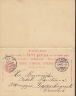 Switzerland Postal Stationery Ganzsache Entero Mit Antwort ZÜRICH 1897 To COPENHAGEN Denmark (2 Scans) - Postal Stationery