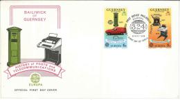 FDC - Guernesey - Bailiwick - History Of Posts And Telecommunications - Europa - 1979 - Guernsey