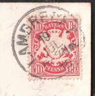 LAMBRECHT PFALZ  Bayern ROT RED BRIEFMARKEN Stamp On AK POSTAL HISTORY POSTMARK - Covers & Documents