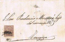 7403. Carta Entera BARCELONA 1869 A Zaragoa - Cartas & Documentos