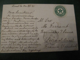 427/  CPA Trondhjem Norvege Polaire 1921 Label Etiquette Espéranto Texte Généalogie Ferrant Bonniere Sur Seine - Esperanto