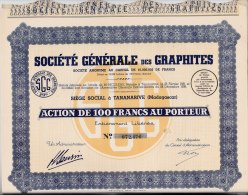 LOT DE 10 ACTIONS SOCIETE GENERALE DES GRAPHITES- TANANARIVE-MADAGASCAR -1931 - Mineral