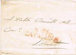 7413. Carta Entera Pre Filatelica PALAMOS (Gerona) 1838, Marca SAN FELIU GUIXOLS - ...-1850 Vorphilatelie