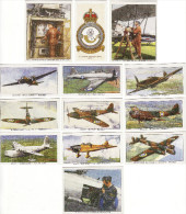 13 WW2 RAF Aircraft Cigarette Cards Players Churchmans Badges At Work Replicas - Player's