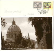 AK  Giardini E Cupola S.Pietro  (Mischfrankatur)          1933 - Cartas & Documentos