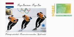 Spain 2014 - XXII Olimpics Winter Games Sochi 2014 Gold Medals Special Prepaid Cover - Patinaje Pais Bas Team - Inverno 2014: Sotchi