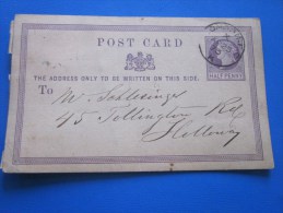 23 Avril 1873 Letter Entiers Postaux Post Card From LONDON  Jersey Potatoes Royaume-Uni ENGLAND Half Penny To Hilllonway - Stamped Stationery, Airletters & Aerogrammes