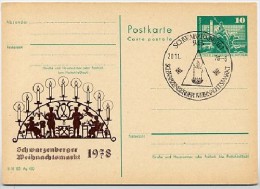 DDR P79-26-78 C76 Postkarte PRIVATER ZUDRUCK Weihnachtsmarkt Schwarzenberg Sost. 1978 - Privé Postkaarten - Gebruikt