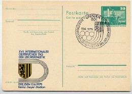 DDR P79-12-79 C88 Postkarte PRIVATER ZUDRUCK Leichtathletik Dresden Sost. 1979 - Privé Postkaarten - Gebruikt