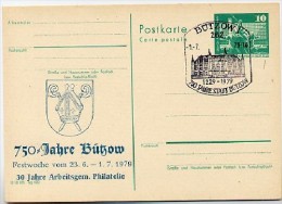 DDR P79-14d-79 C90-d Postkarte Privater Zudruck Wappenl Bützow Sost. Rathaus 1979 - Private Postcards - Used