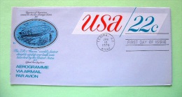 USA 1976 FDC Aerogramme Tempe AZ - 22c - Zeppelin - Balloon ZR-5 - 1961-80