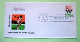 USA 1979 FDC Aerogramme Bay Shore NY - 22c - Olympics Sports Discus Throw - 1961-80