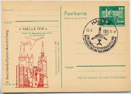 DDR P79-20-79 C96 Postkarte PRIVATER ZUDRUCK Ausstellung HALLE Sost. 1979 - Cartoline Private - Usati