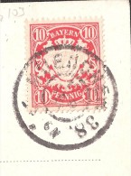 SPARZ Bayern ROT RED BRIEFMARKEN Stamp + On SPARZ UNTER DEN LINDEN AK POSTAL HISTORY POSTMARK - Briefe U. Dokumente