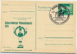 DDR P79-25a-79 C100a Postkarte PRIVATER ZUDRUCK Weihnachtsmarkt Schwarzenberg Sost. 1979 - Privé Postkaarten - Gebruikt