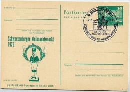 DDR P79-25a-79 C100a Postkarte PRIVATER ZUDRUCK Weihnachtsmarkt Schwarzenberg Sost. 1979 - Privatpostkarten - Gebraucht