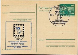 DDR P79-3-80 C104 Postkarte PRIVATER ZUDRUCK Junge Philatelisten Plau Sost. 1980 - Privé Postkaarten - Gebruikt